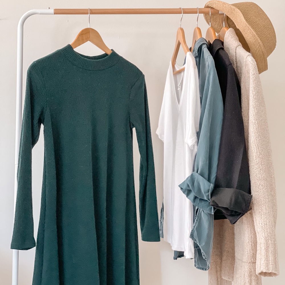 Old Navy — Long Sleeve Dress — S — Dark Green